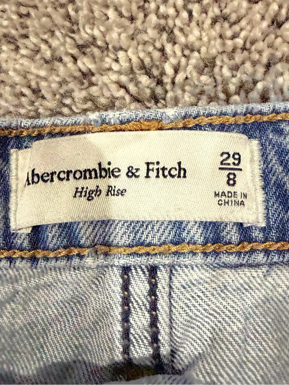 Abercrombie Fitch Light Wash High Rise Pockets Micro Mini Denim Skirt Women US 8